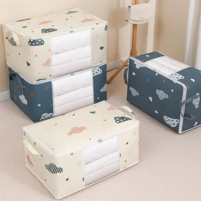حقيبة تخزين كبيرة – منظم قابل للطي للملابس والمفروشات | Large Capacity Storage Bag – Foldable Organizer for Clothes & Bedding