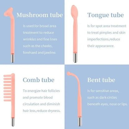 عصا الوجه عالية التردد 4 في 1 – علاج حب الشباب وتجديد البشرة || 4-in-1 High Frequency Facial Wand – Acne & Skin Therapy Tool