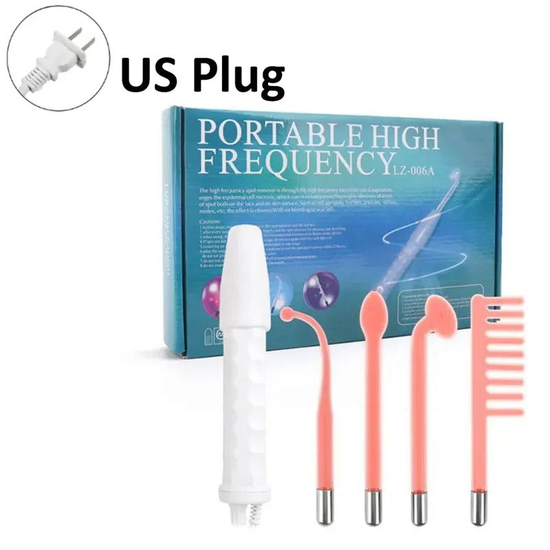 عصا الوجه عالية التردد 4 في 1 – علاج حب الشباب وتجديد البشرة || 4-in-1 High Frequency Facial Wand – Acne & Skin Therapy Tool